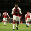 ARSENAL CELEBRATING AGAINST UNITED