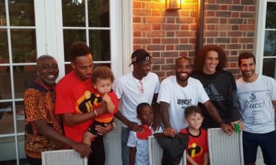 Ousmane Dembele with Arsenal players