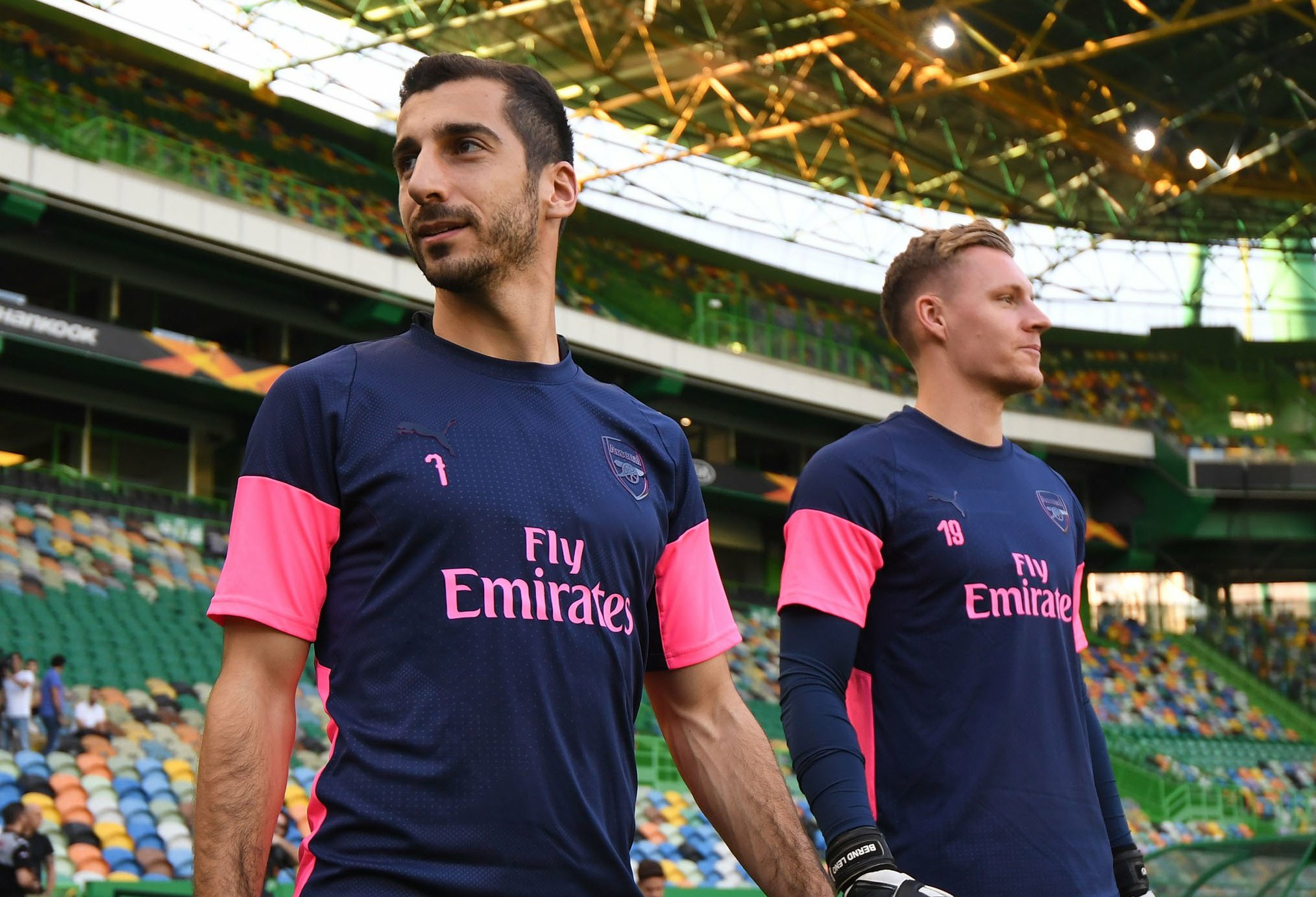 Henrikh Mkhitaryan and Bernd Leno