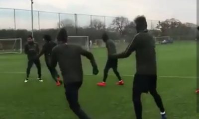 Arsenal players in training